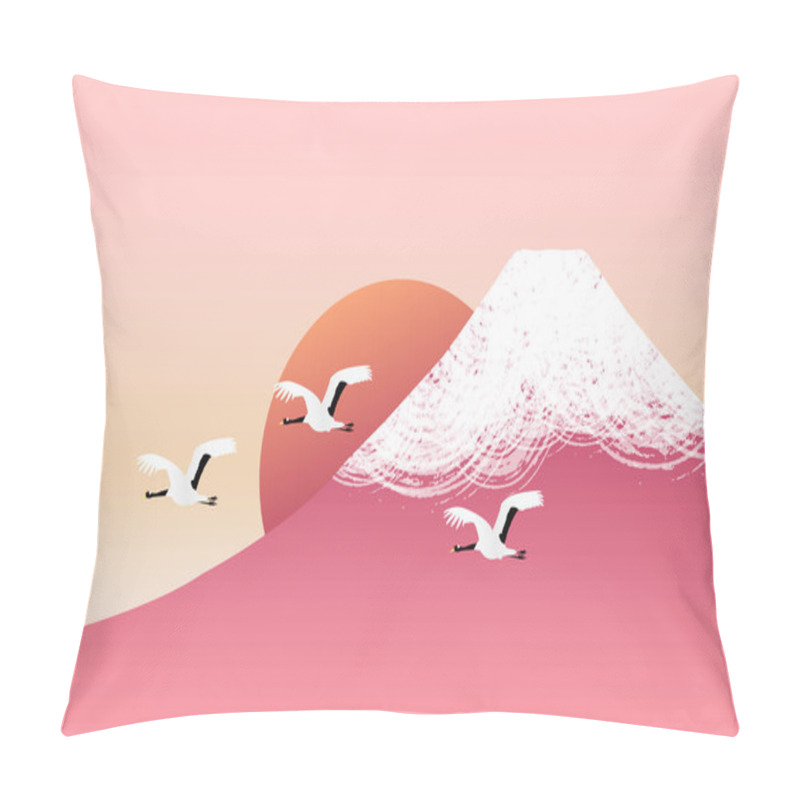 Personality  Mount Fuji Sunrise New Year's Card Background Pillow Covers