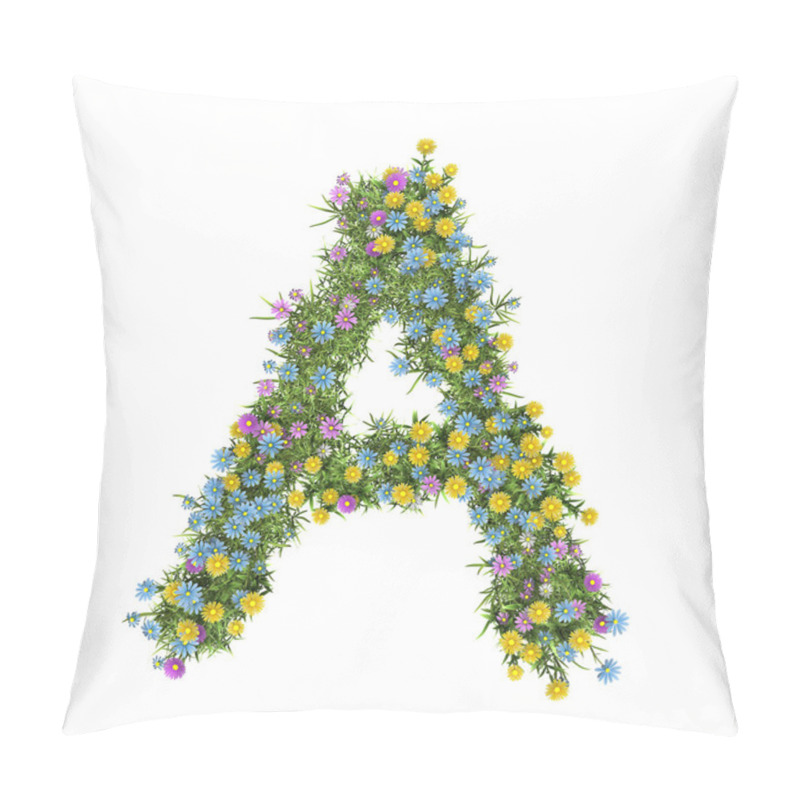 Personality  Letter A, Flower Alphabet Isolated On White Pillow Covers