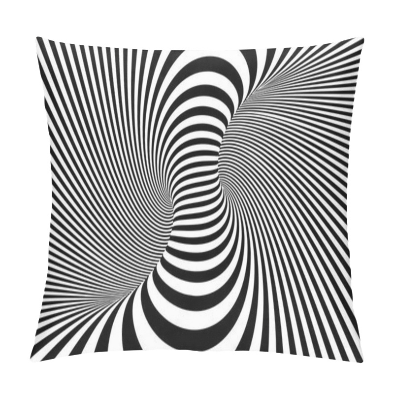 Personality  Optical Illusion Lines Background. Abstract 3d Black And White Illusions. Conceptual Design Of Optical Illusion Vector. EPS 10 Vector Illustration Pillow Covers