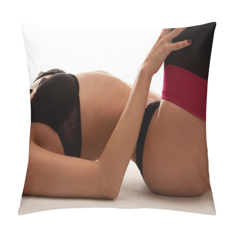 Personality  Beautiful Woman In Black Lingerie Pillow Covers