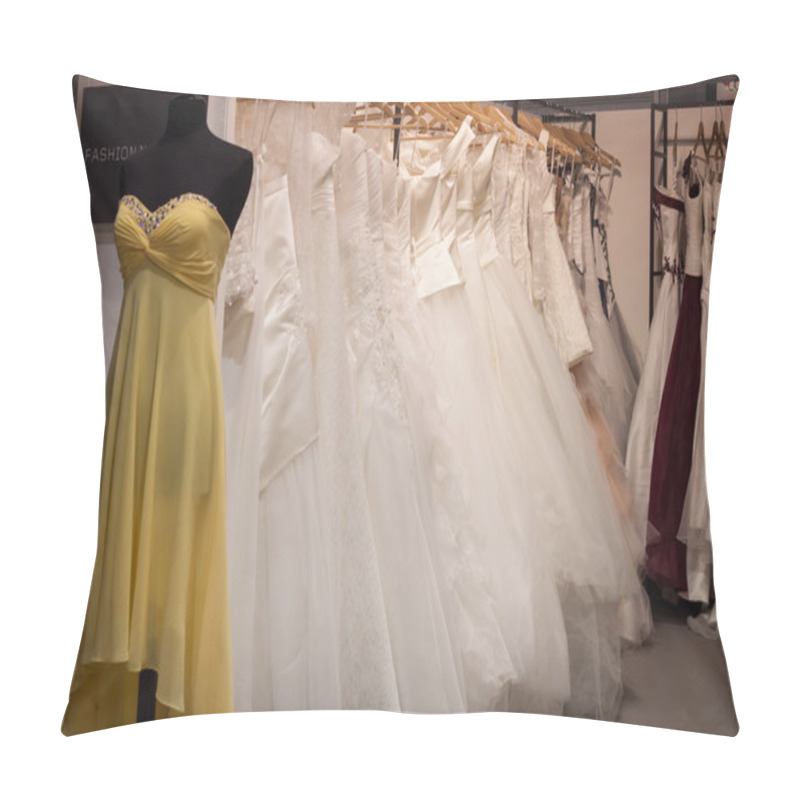 Personality  Wedding Dresses On Display At Mipap Trade Show In Milan, Italy Pillow Covers