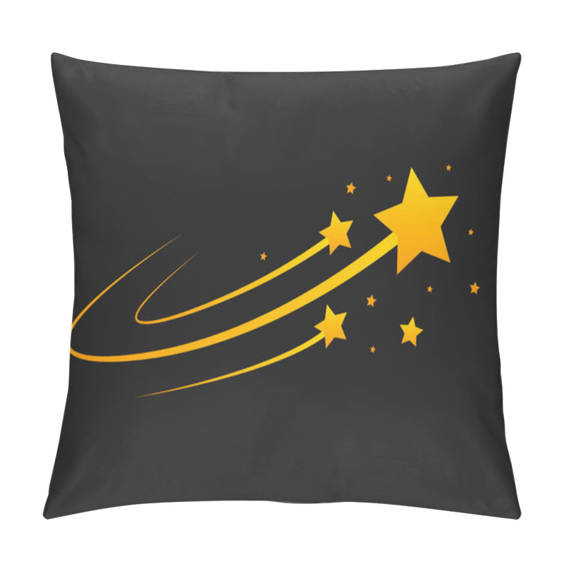 Personality  Star Silhouette Of The Falling Of Comets, Meteorites, Asteroids, The Sparks Of Fireworks. Vector Design Elements Isolated On Black Background. Pillow Covers