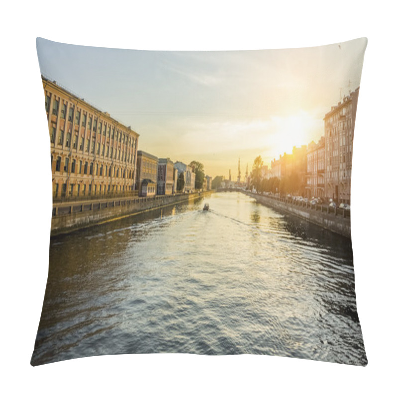 Personality  The Houses On The Fontanka River In St. Petersburg At Sunset Pillow Covers