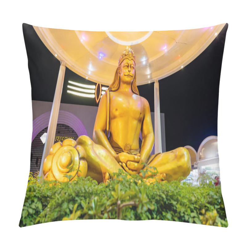 Personality  Hindu God Lord Hanumana Isolated Statue With Bright Background Pillow Covers