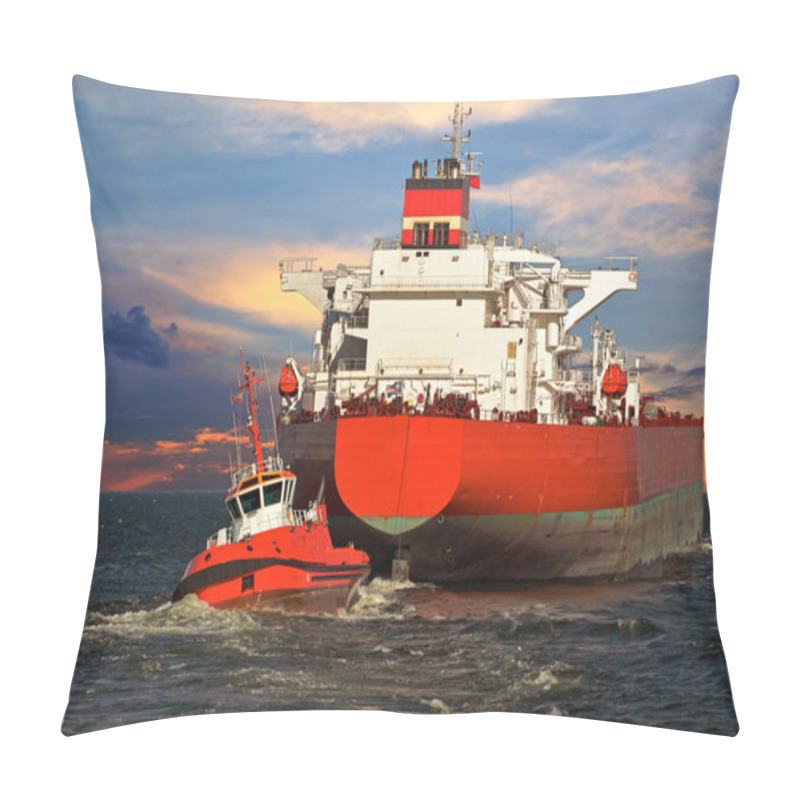 Personality  Tugboat Towing A Ship Pillow Covers