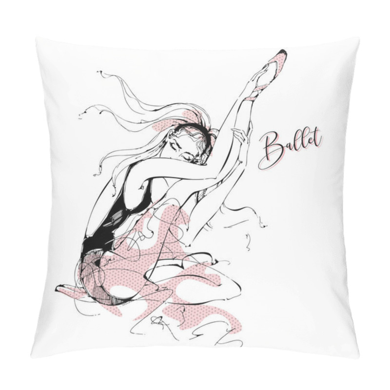 Personality  Ballerina. Dancer Ballet Graphics Vector Illustration Pillow Covers