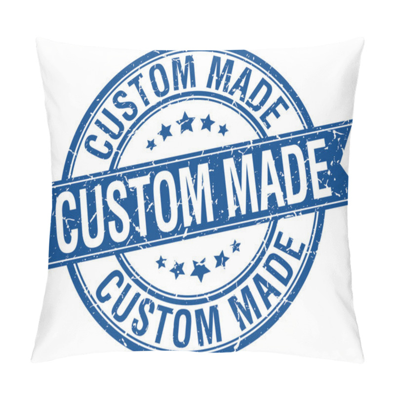 Personality  Custom Made Grunge Retro Blue Isolated Ribbon Stamp Pillow Covers