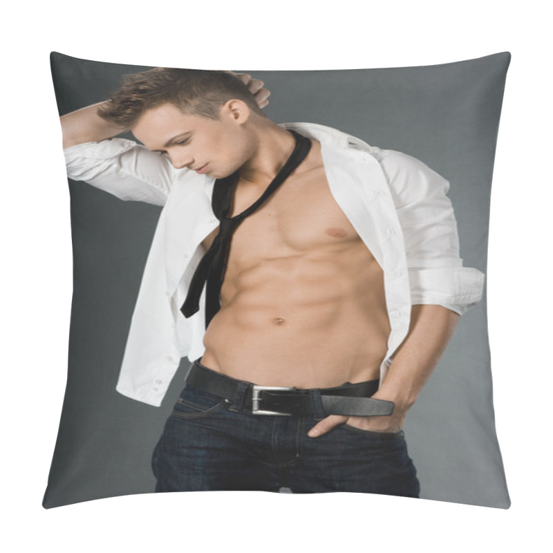 Personality  Attractive Man In White Shirt Pillow Covers