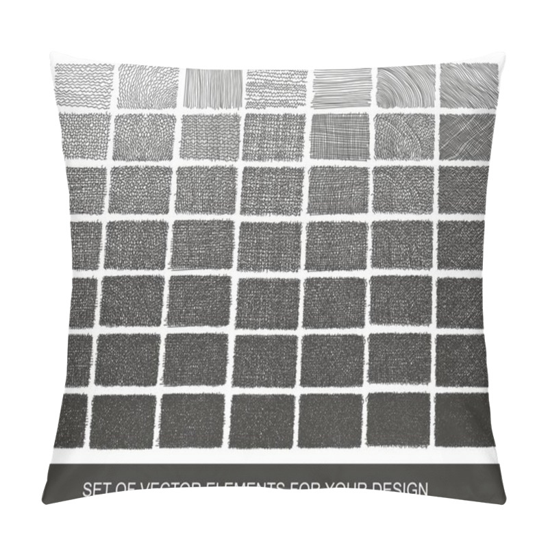 Personality  Set Drawing Gradient Texture Brushes. Hand-drawn Abstract Design Pillow Covers