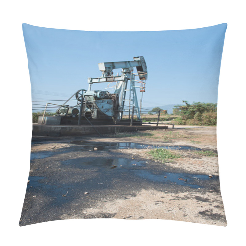 Personality  Pump Jack With Crude Oil Contamination Pillow Covers