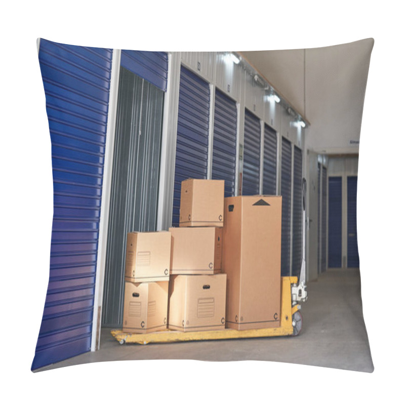 Personality  Storage In An Industrial Building For Rental To Entrepreneurs Or Individuals With Recyclable Cardboard Boxes On Top Of A Pallet Rack Pillow Covers