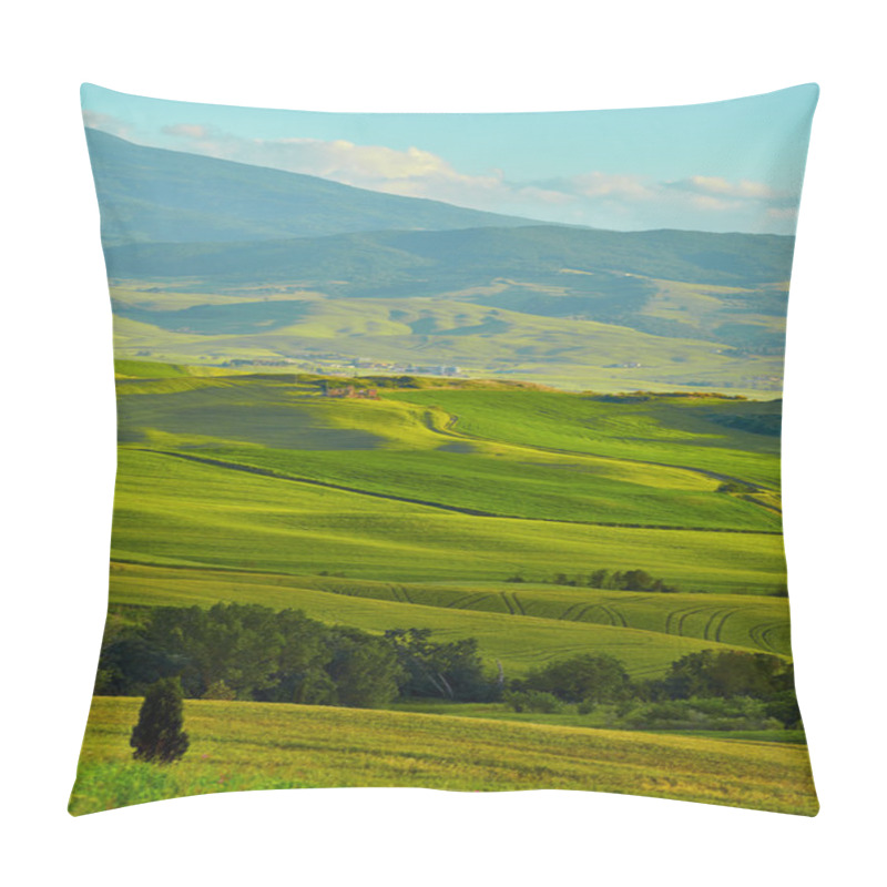 Personality  Tuscany, Rural Sunset Landscape. Pillow Covers