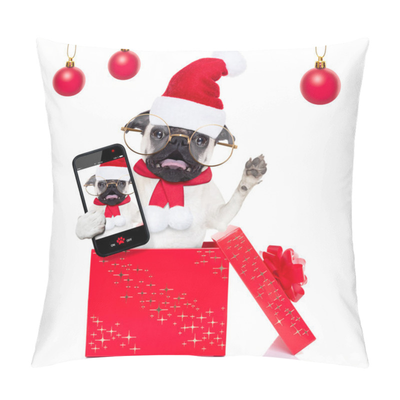 Personality  Christmas Surprise Selfie Dog Pillow Covers