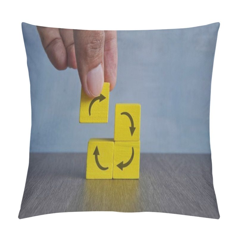 Personality  Move In A Circle Without Stopping Or A Goal. Concept Of Perpetual Movement Or A Cycle With No End. Constant Progression, Repetition And Continuity. Get Stuck In The Routine. Pillow Covers