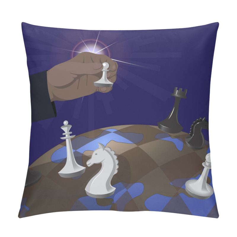 Personality  Illustration Of Global Policy. Pillow Covers