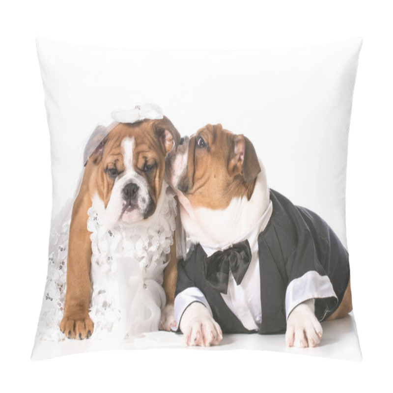 Personality  Dog Bride And Groom Pillow Covers