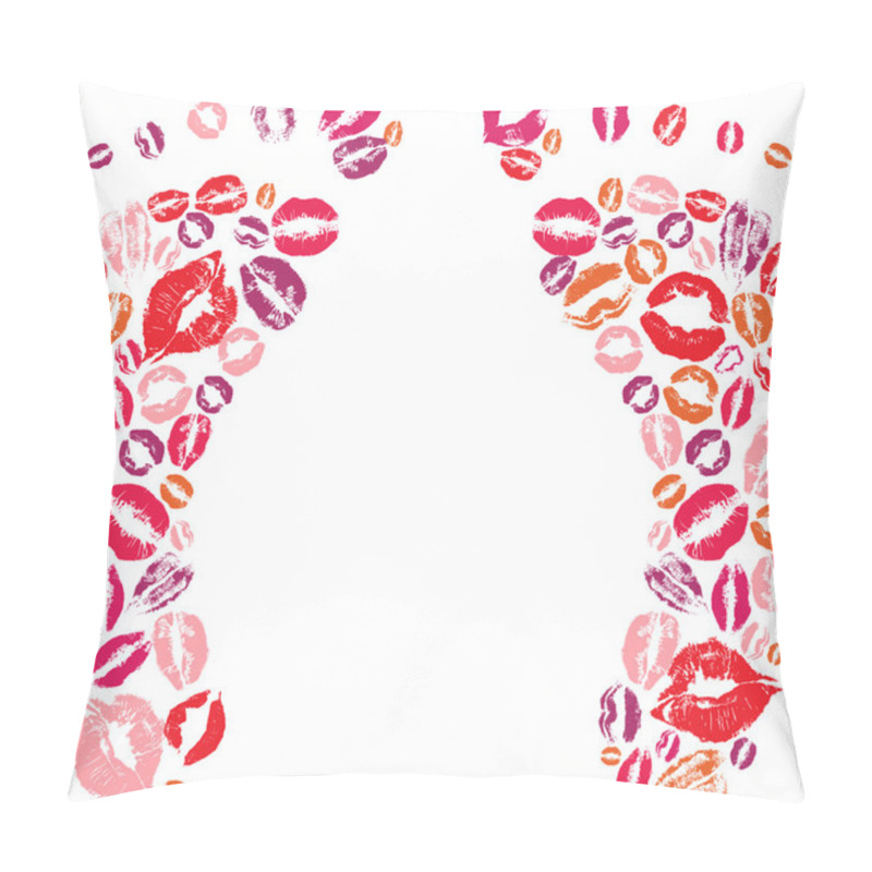 Personality  Print Of Foots Made With Woman Kisses Pillow Covers