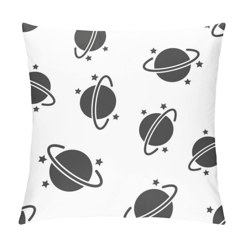 Personality  Saturn Icon Seamless Pattern Background. Planet Vector Illustrat Pillow Covers