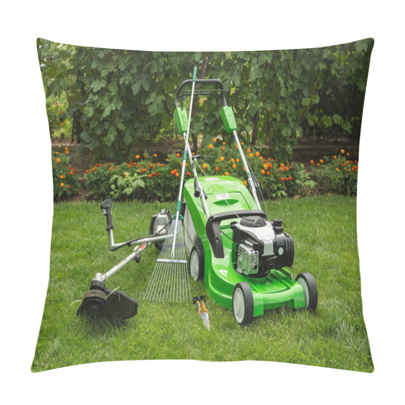 Personality  Outdoor Shot Of Garden Equipment. Pillow Covers