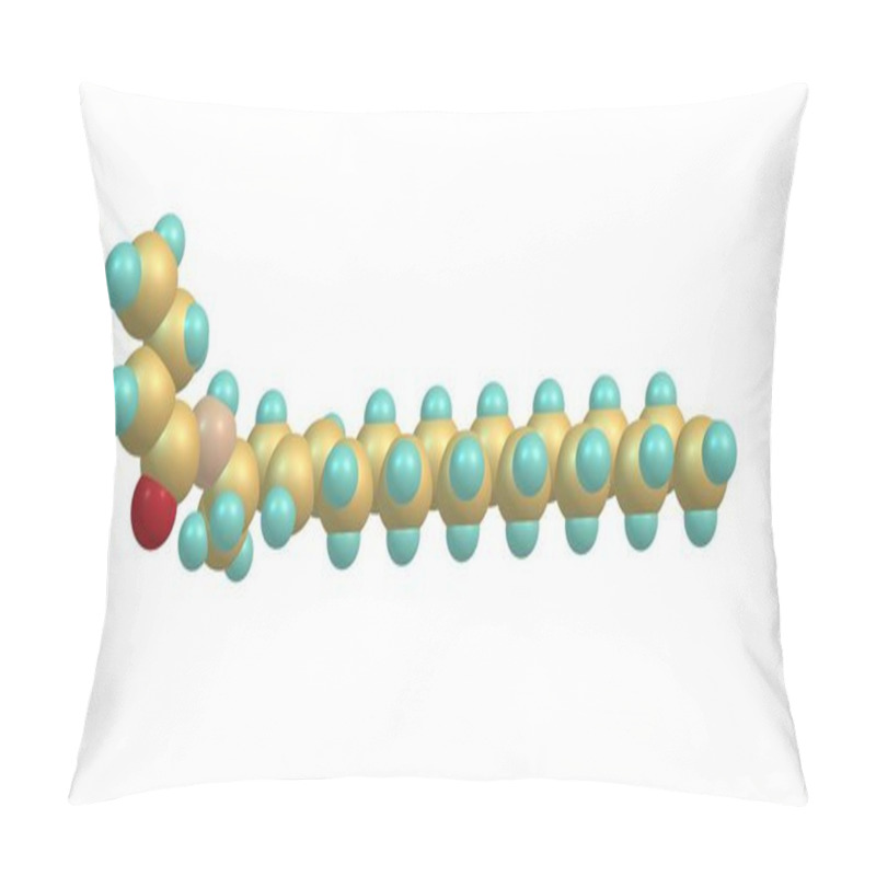 Personality  Ceramides Are A Family Of Waxy Lipid Molecules. A Ceramide Is A Molecule Composed Of Sphingosine And A Fatty Acid. 3d Illustration Pillow Covers