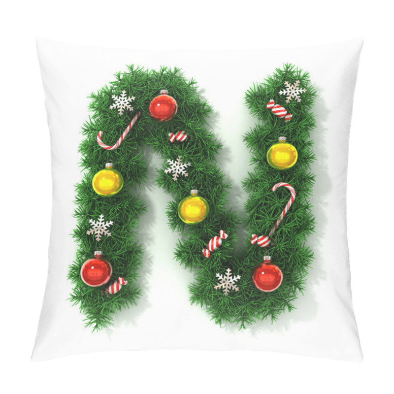 Personality  Christmas Font Letter N Pillow Covers