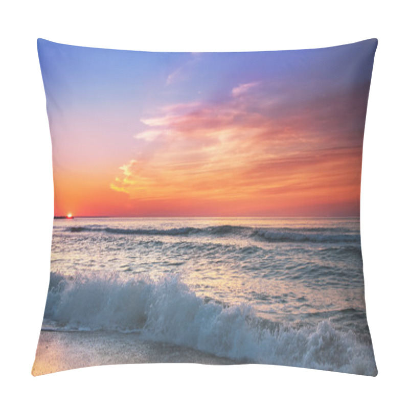 Personality  Sunset On The Beach Of Caribbean Sea. Pillow Covers