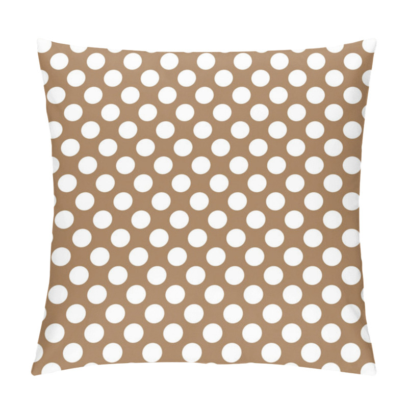 Personality  White Polka Dots Pattern On Brown Background Pillow Covers