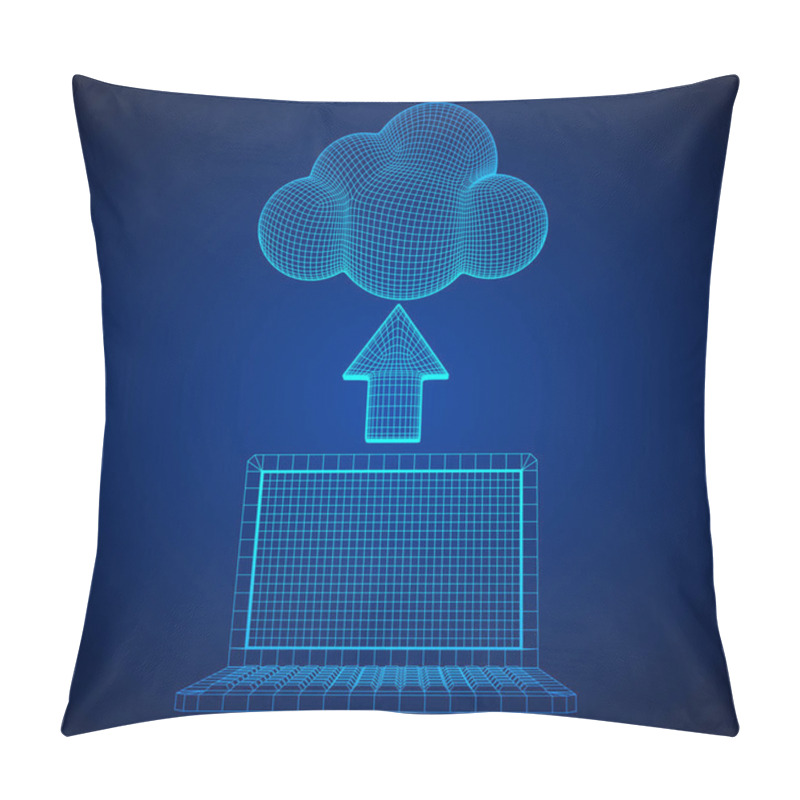 Personality  Concept Of Cloud Computing Technology With Laptop Pillow Covers