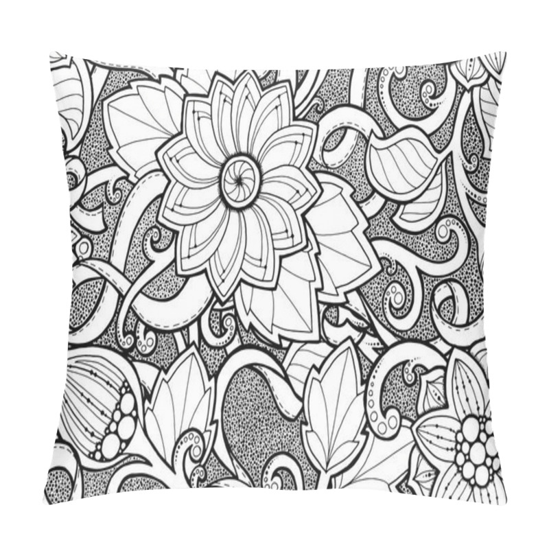 Personality  Seamless Ornamental Pattern With Stylized With Abstract Flowers And Tribal Paisley. Ethnic Floral Design Template Can Be Used For Wallpaper, Pattern Fills, Textile, Fabric, Wrapping, Surface Textures Pillow Covers