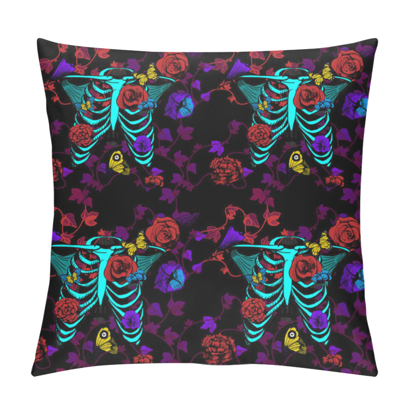 Personality  Ribcages Seamless Pattern Pillow Covers