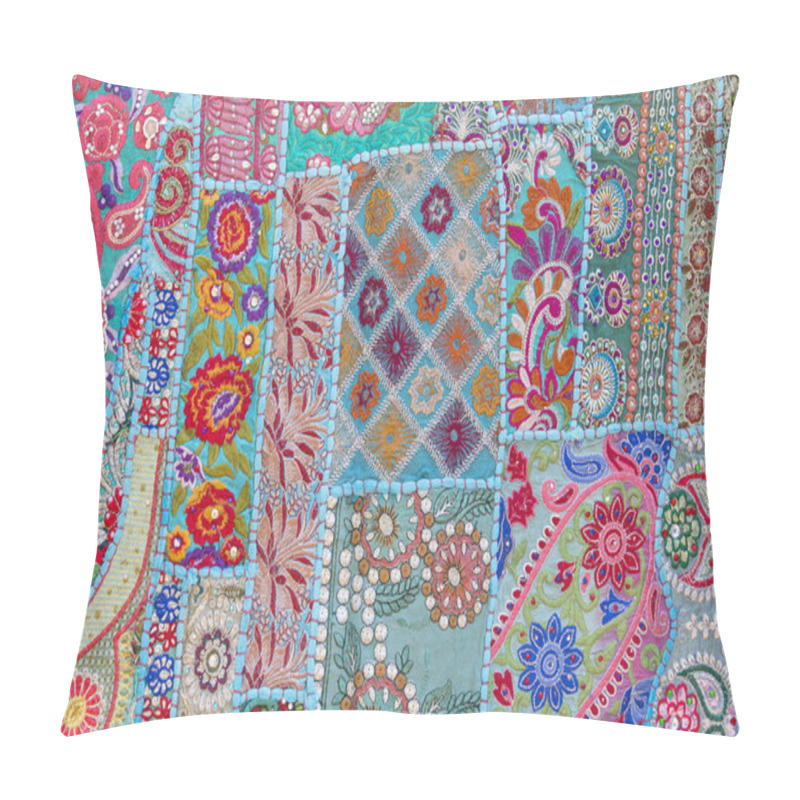 Personality  Indian Patchwork Carpet In Rajasthan. India Pillow Covers