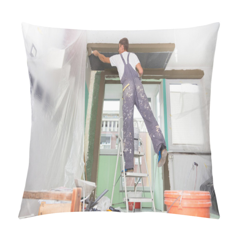 Personality  Plasterer Renovating Indoor Walls And Ceilings. Pillow Covers