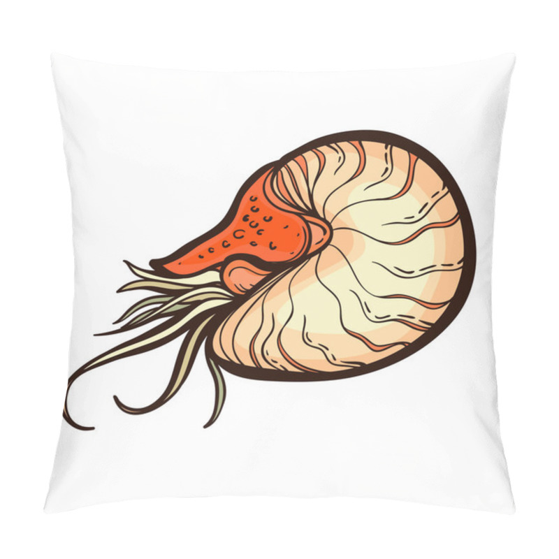 Personality  Chambered Nautilus Isolated On White Pillow Covers