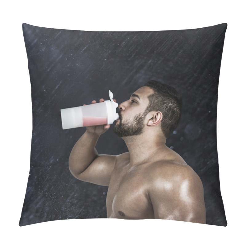 Personality  Muscular Man With Protein Powder Pillow Covers