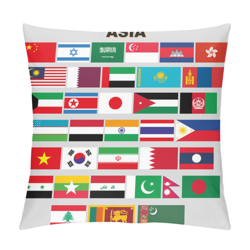 Personality  Flags Of Asia. 36 Perfectly Correct Flags. Pillow Covers