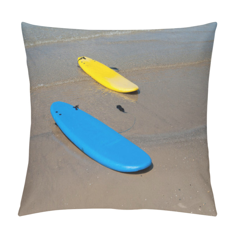 Personality  Surf Boards On A Sandy Beach Pillow Covers