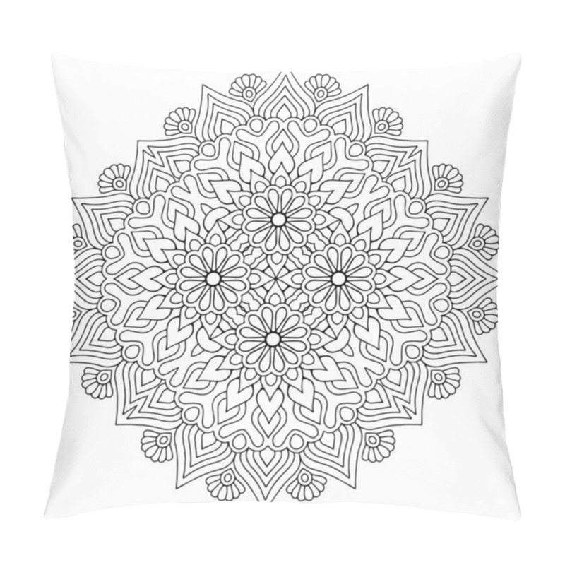 Personality  Mandala. Ethnic Decorative Elements. Hand Drawn Background Pillow Covers