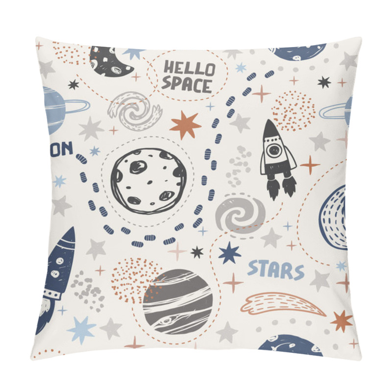 Personality  Seamless Cute Space Pattern. It Is Good For Baby Clothes, Baby Bedding, Wallpapers, Notebook Covers, Etc. Pillow Covers