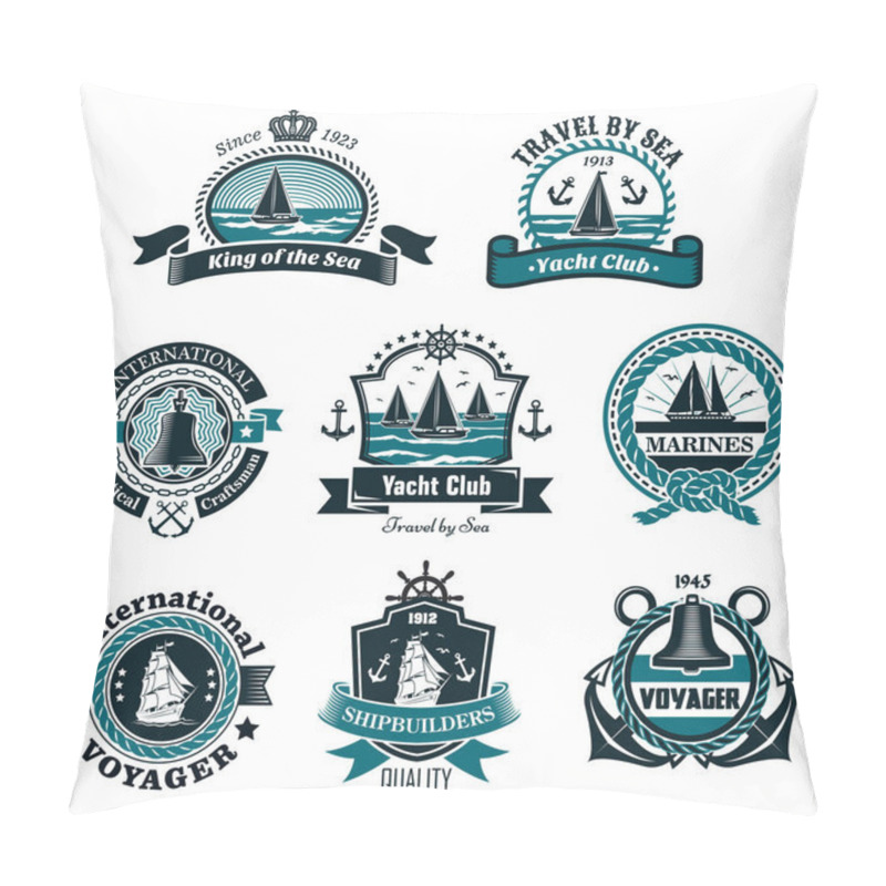 Personality  Nautical Icons And Vector Marine Symbols Set Pillow Covers