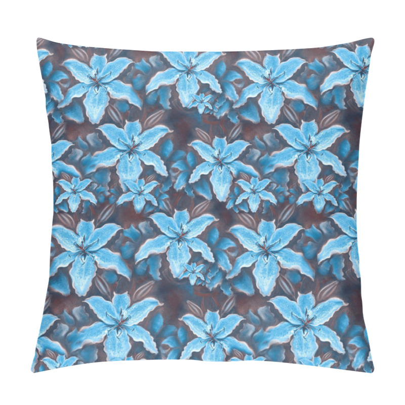 Personality  Decorative Composition - Lilies, Flowers And Buds. Seamless Pattern.  Pillow Covers