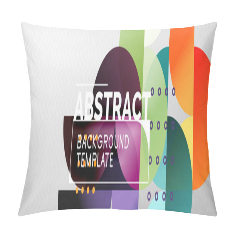 Personality  Abstract Background, Geometric Composition, Dynamic Circles And Round Shapes Design Template Pillow Covers