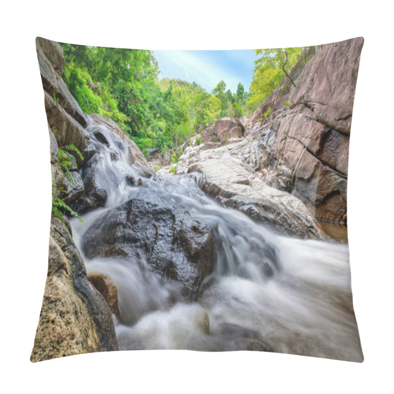 Personality  Huai Yang Waterfall Tropical Rainforest In National Park Pillow Covers