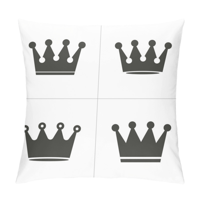 Personality  Set Of Simple Crown Icon Pillow Covers