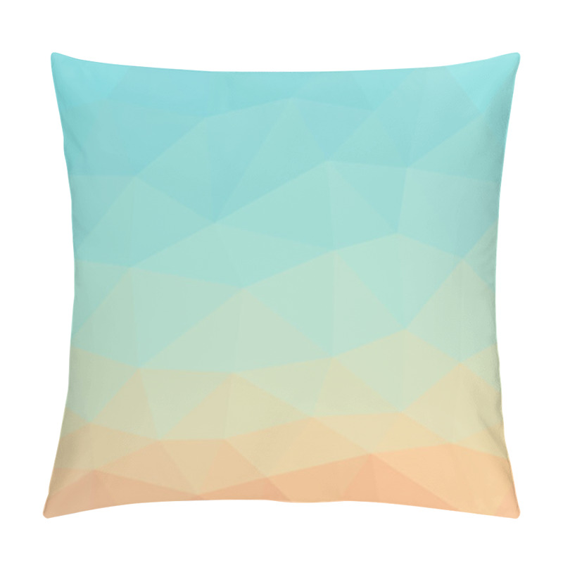 Personality  Low Polygon Background Polygon Smooth Gradient From Blue To Yell Pillow Covers