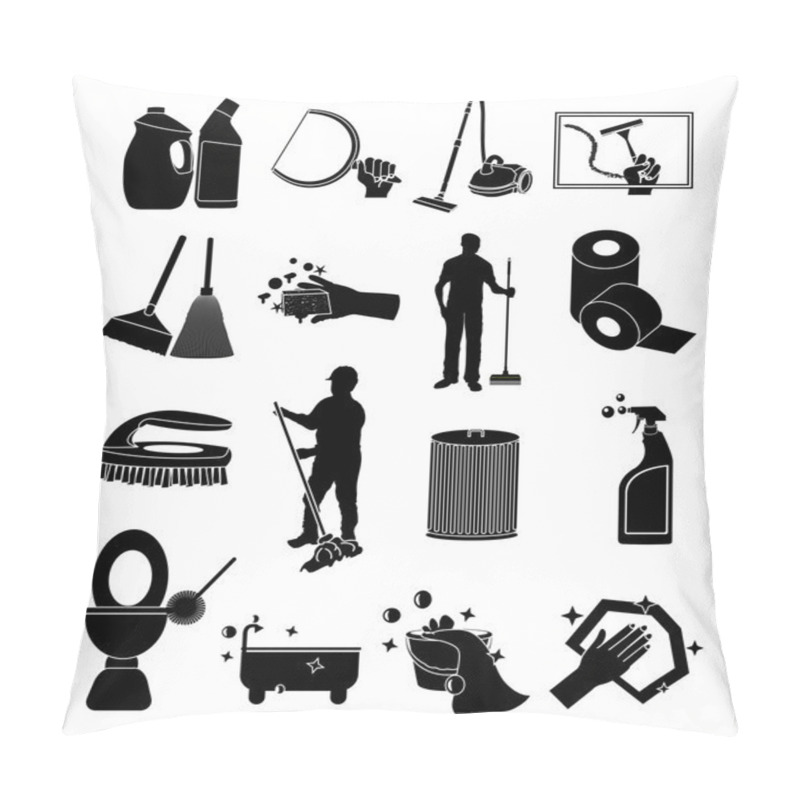 Personality  Cleaning Icons Pillow Covers