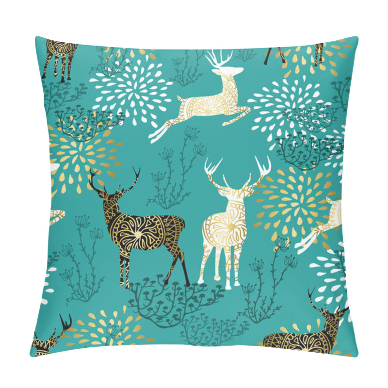 Personality  Christmas Deer Decoration Pattern Background Pillow Covers