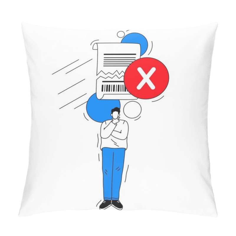 Personality  Hand Drawn Failed Electronic Payment Vector Illustration Pillow Covers