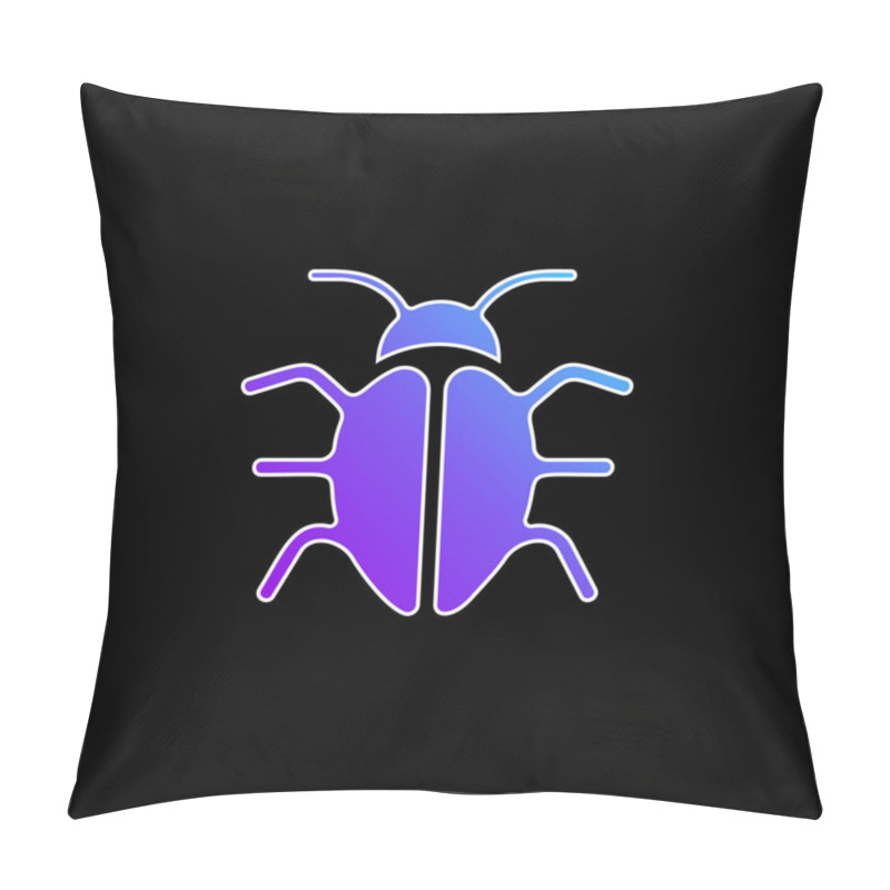 Personality  Big Bug Blue Gradient Vector Icon Pillow Covers