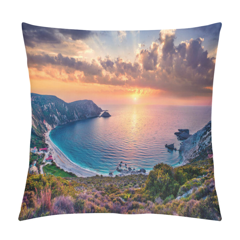 Personality  Unbelievable Summer View Of Petani Beach. Majestic Sunset On Cephalonia Island, Greece, Europe. Beautiful Evening Seascape Of Mediterranen Sea. Fantastic Outdoor Scene Of Ionian Islands. Pillow Covers