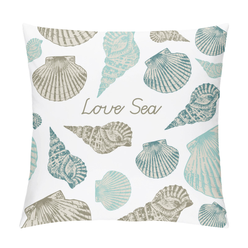 Personality  Abstract Vector Illustration With Seashells. Pillow Covers